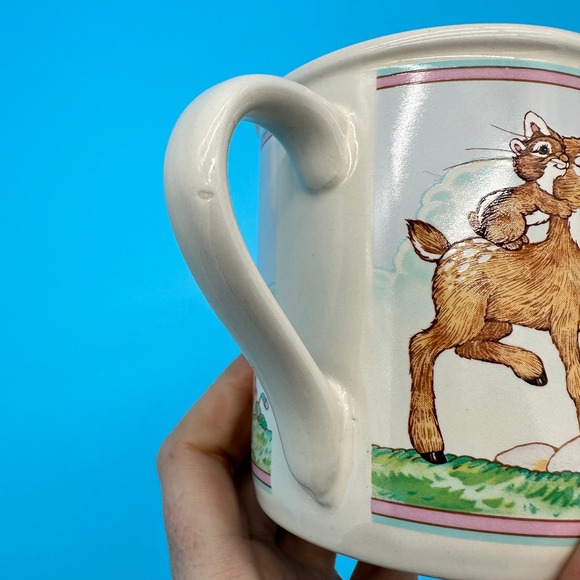 Vintage 1986 Hallmark Mug Mates Ann Wilson Woodland Bunny Mug with Coaster Lid - Picture 7 of 7
